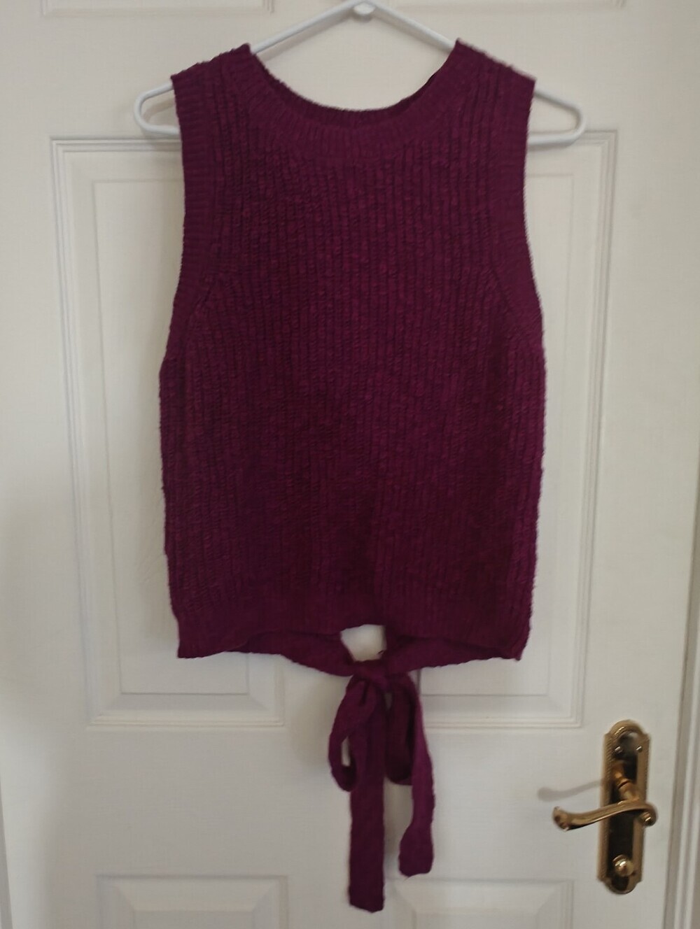 WORTHINGTON Purple Chunky Knit Sleeveless Sweater Vest